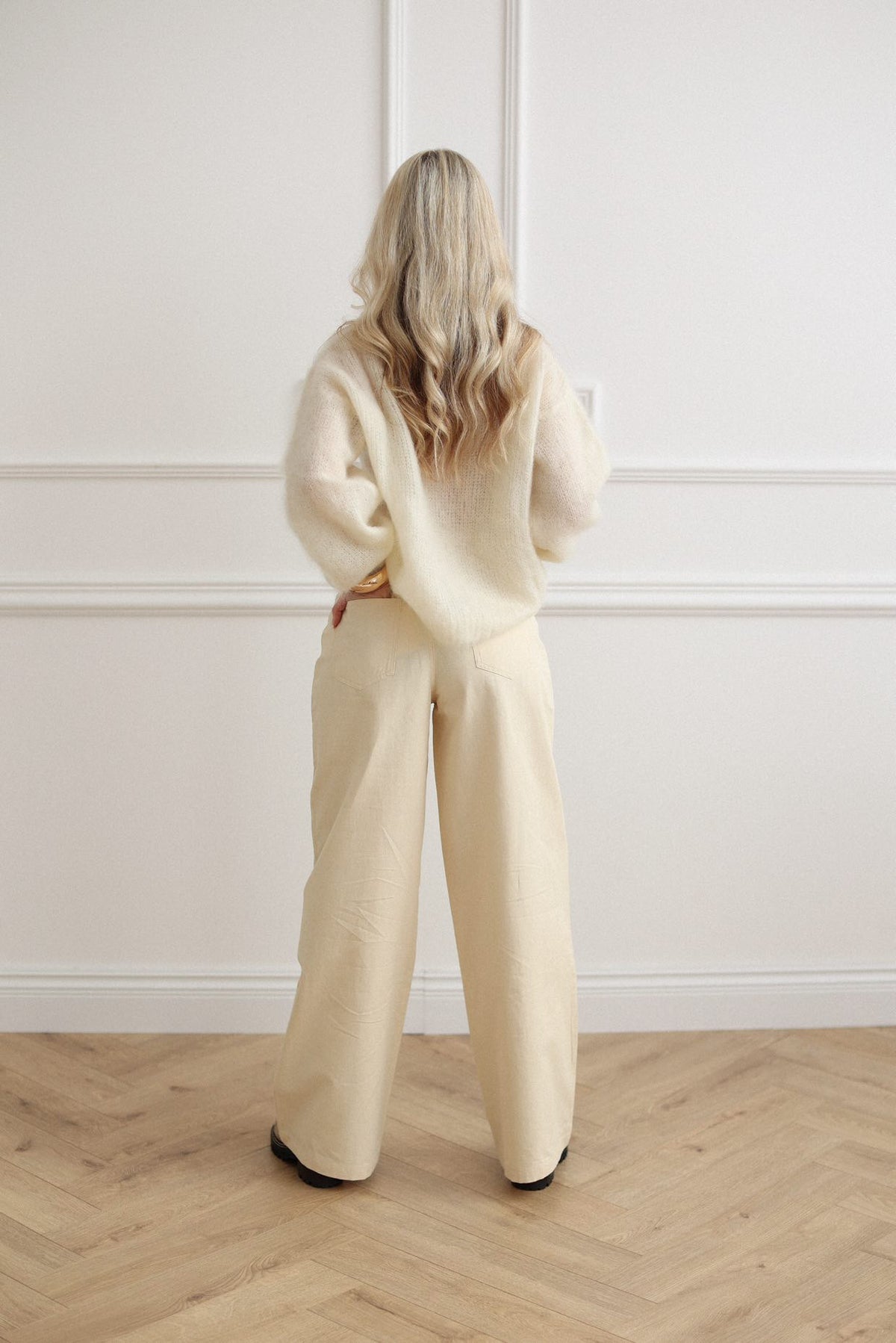 Sweter damski 80% kid moher kremowy