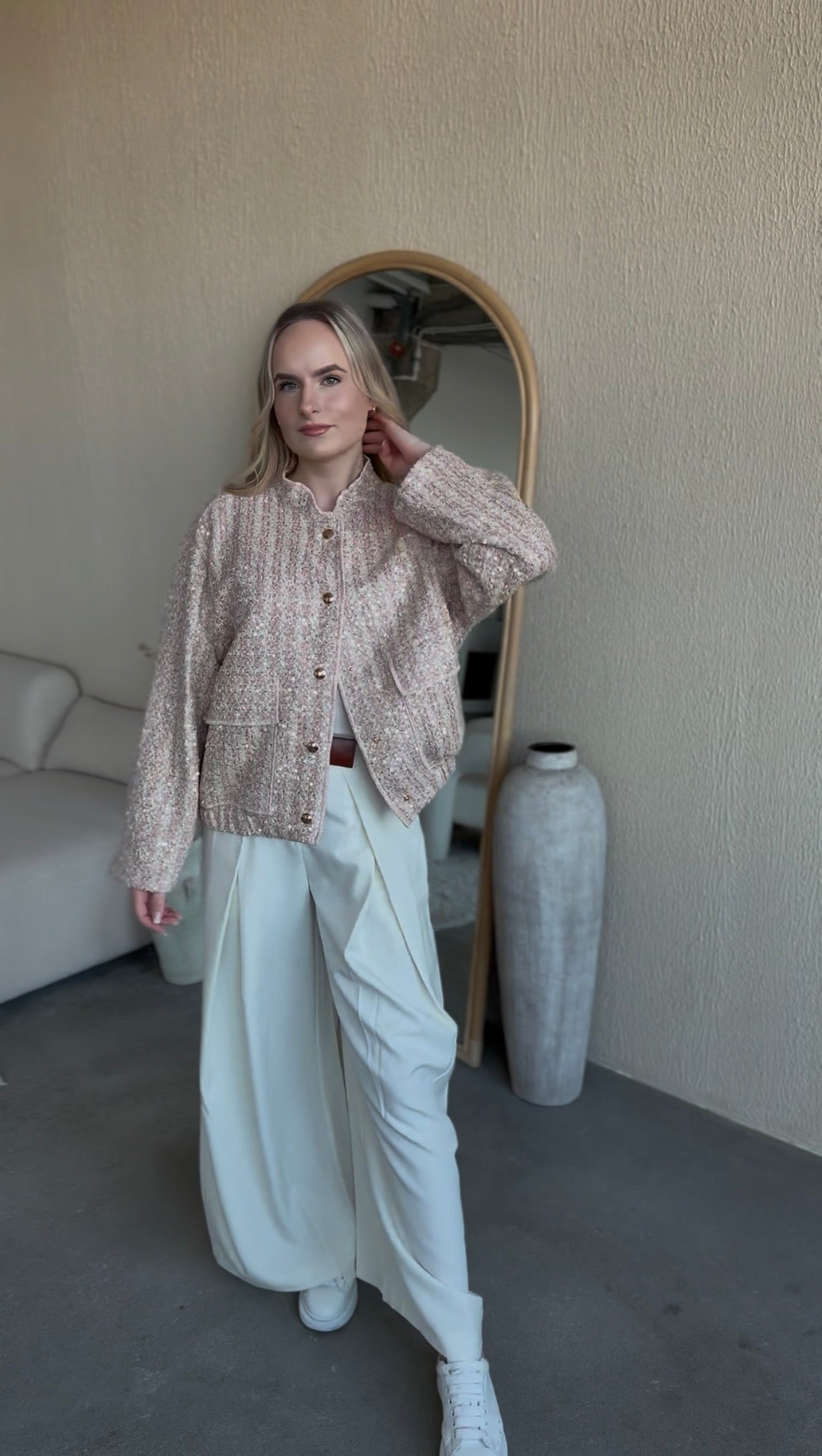 Bomberka damska z cekinami Glitter różowa