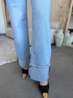 Jeansy damskie wide leg z wysokim stanem Vivi niebieskie