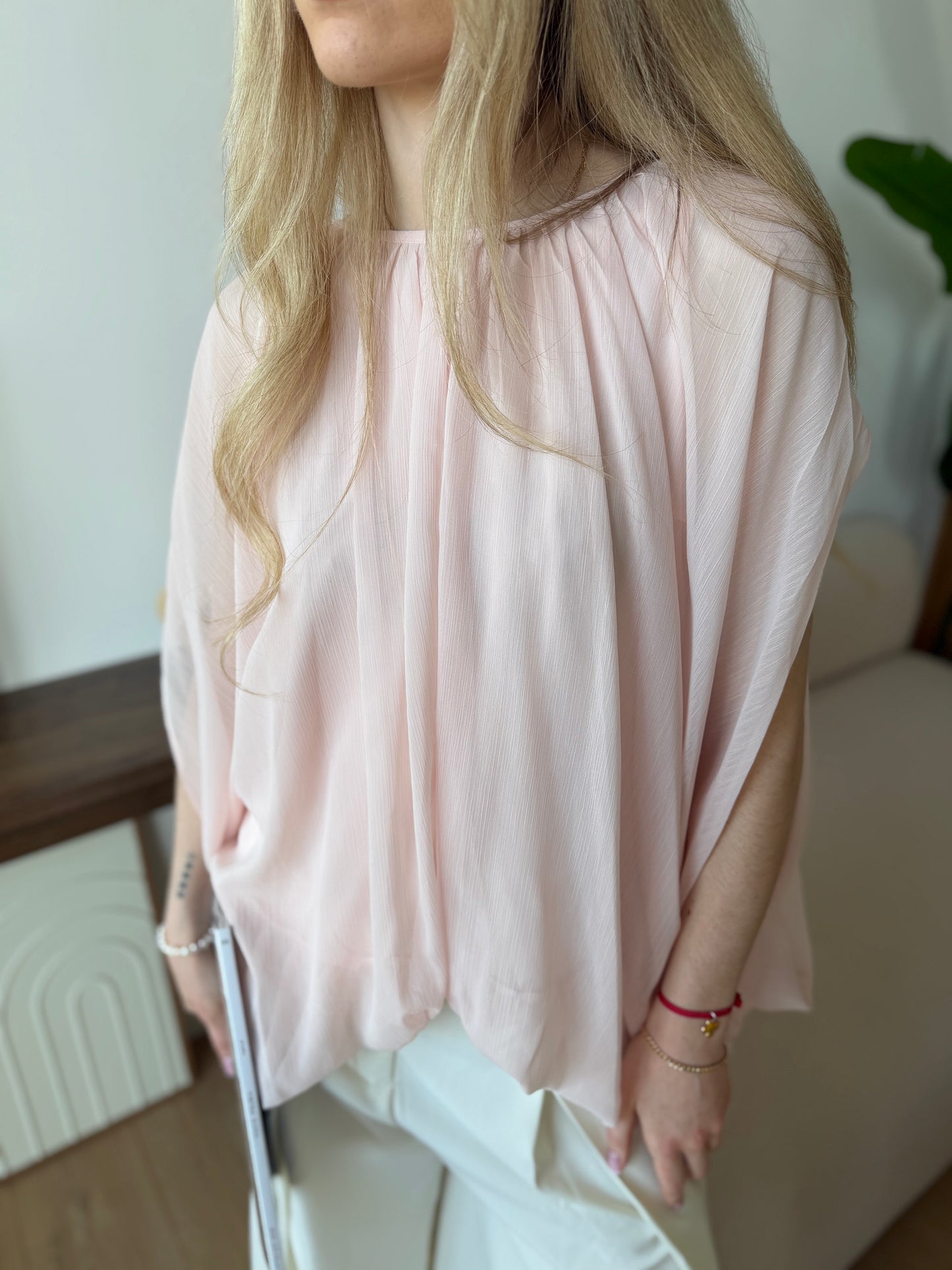 Koszula damska szyfonowa Rose Aura różowa