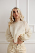 Sweter damski 80% kid moher kremowy