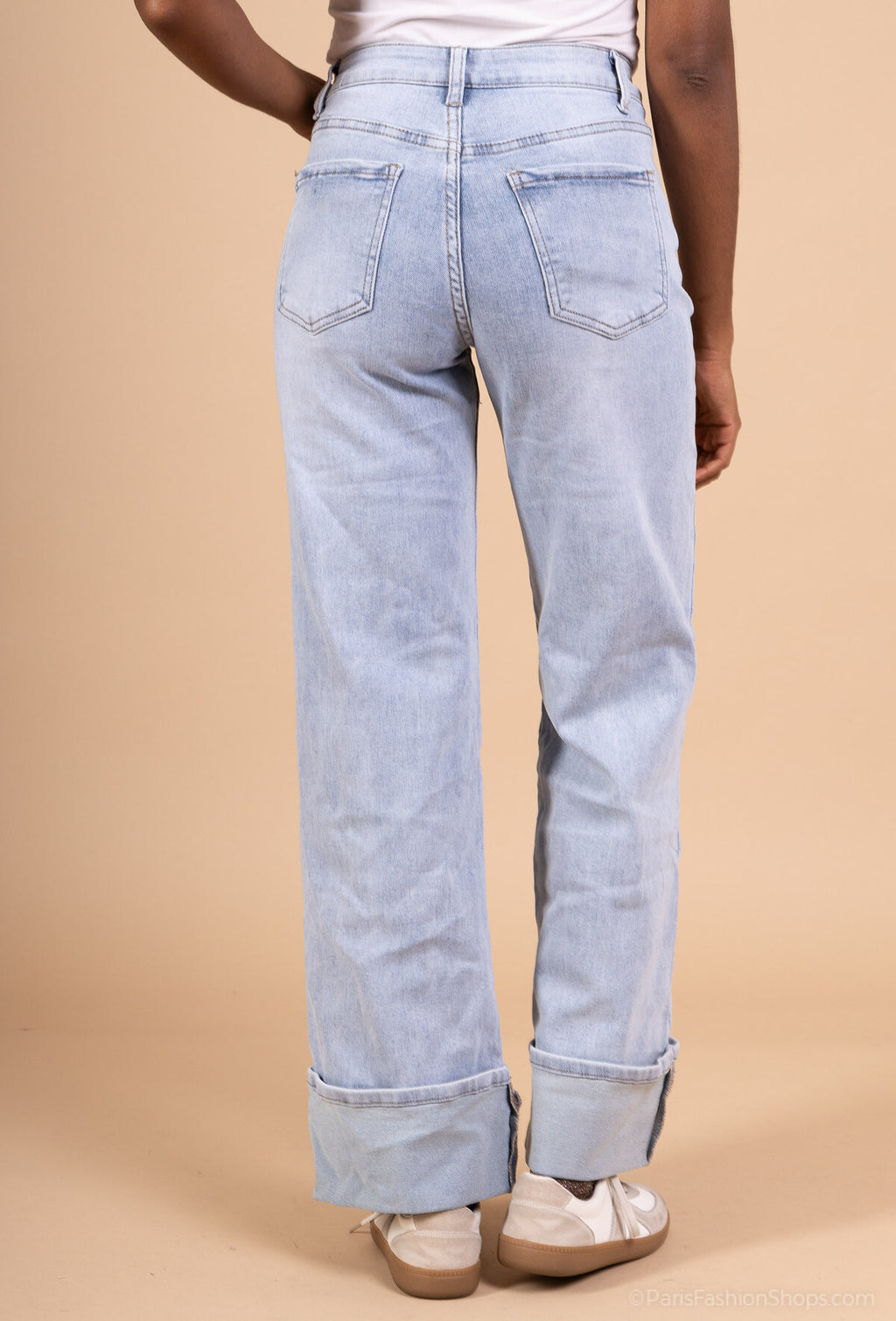Jeansy damskie wide leg z wysokim stanem Vivi niebieskie