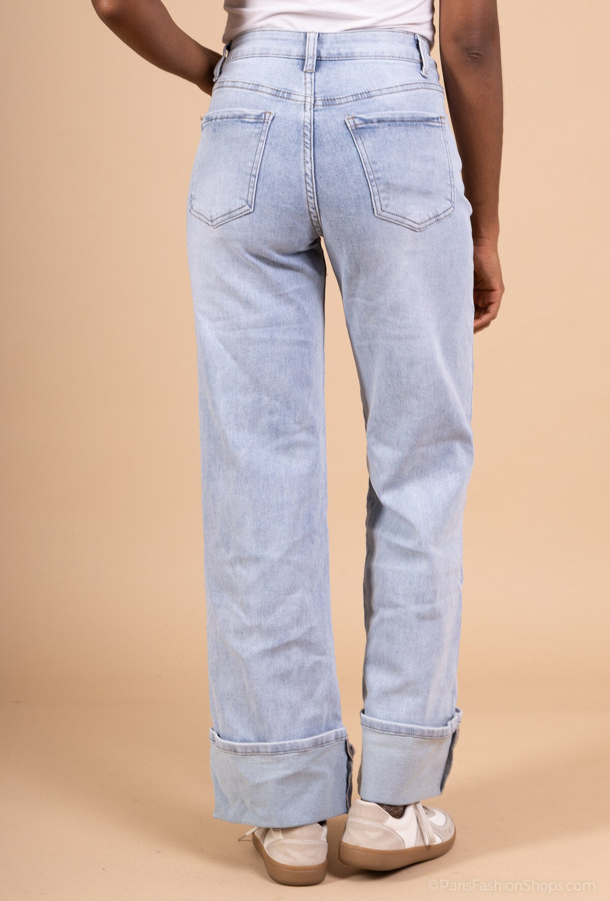 Jeansy damskie wide leg z wysokim stanem Vivi niebieskie