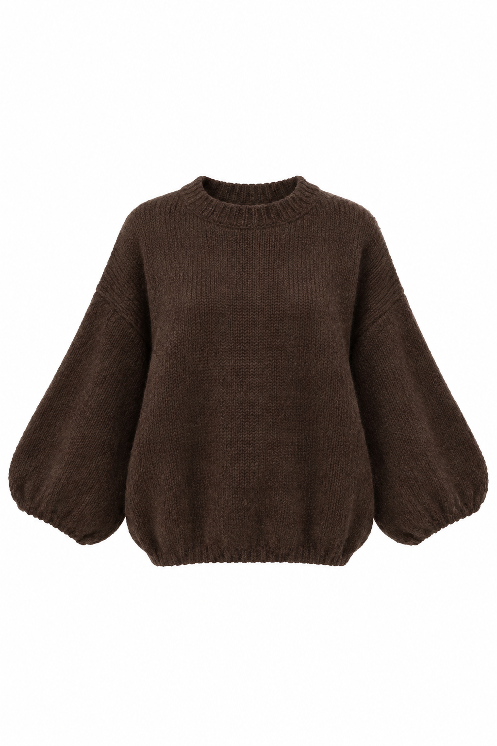 Sweter damski kid moher Clara brązowy