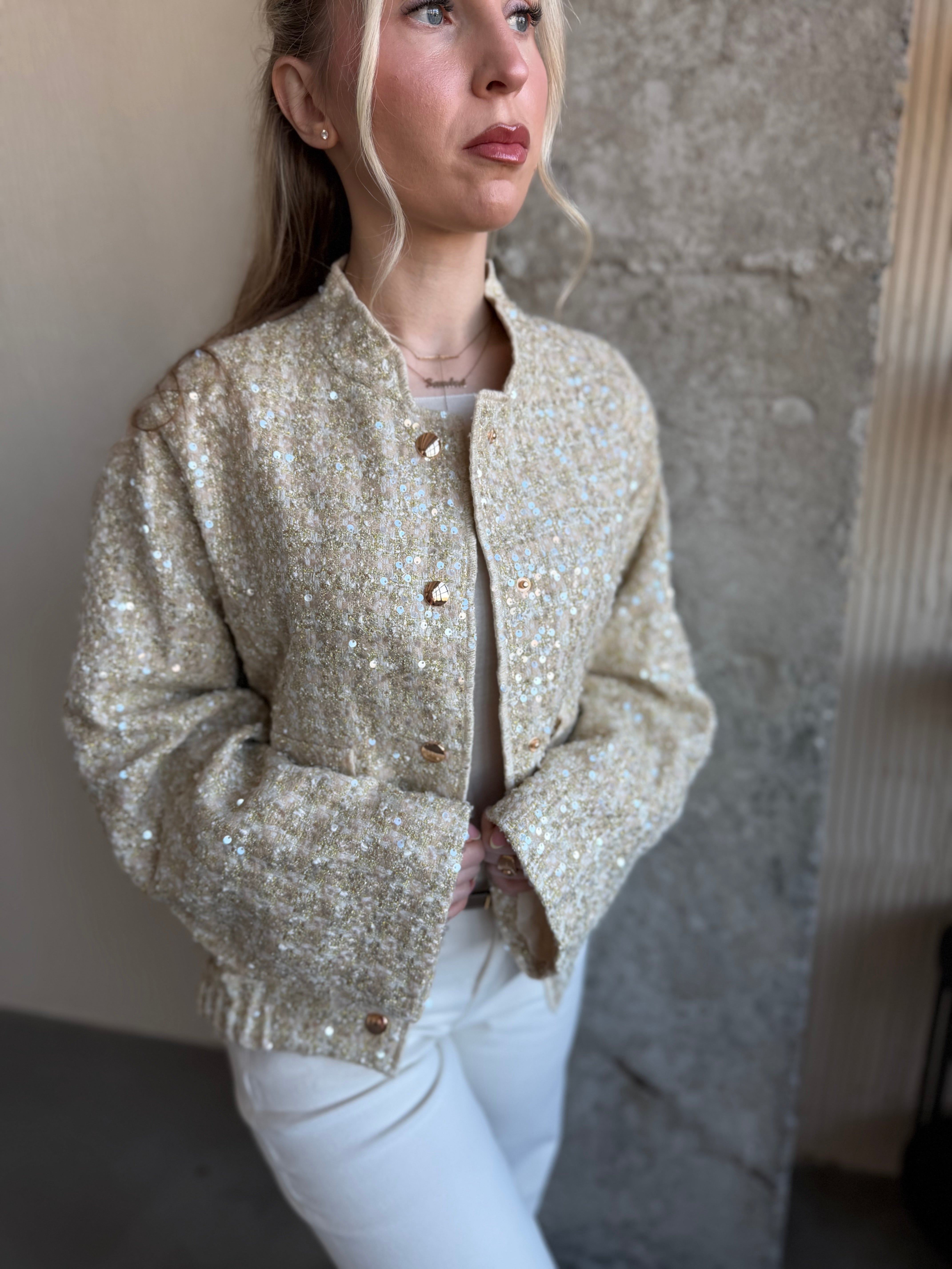 Bomberka damska z cekinami Glitter złota