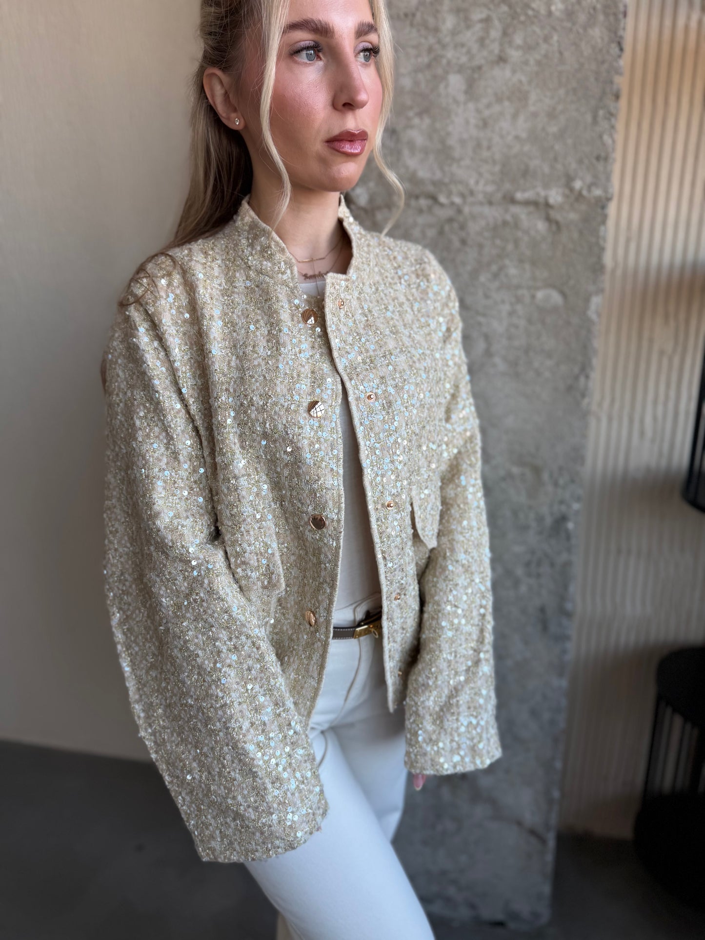 Bomberka damska z cekinami Glitter złota