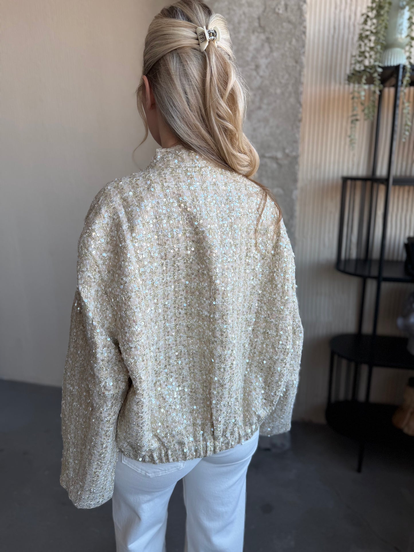 Bomberka damska z cekinami Glitter złota