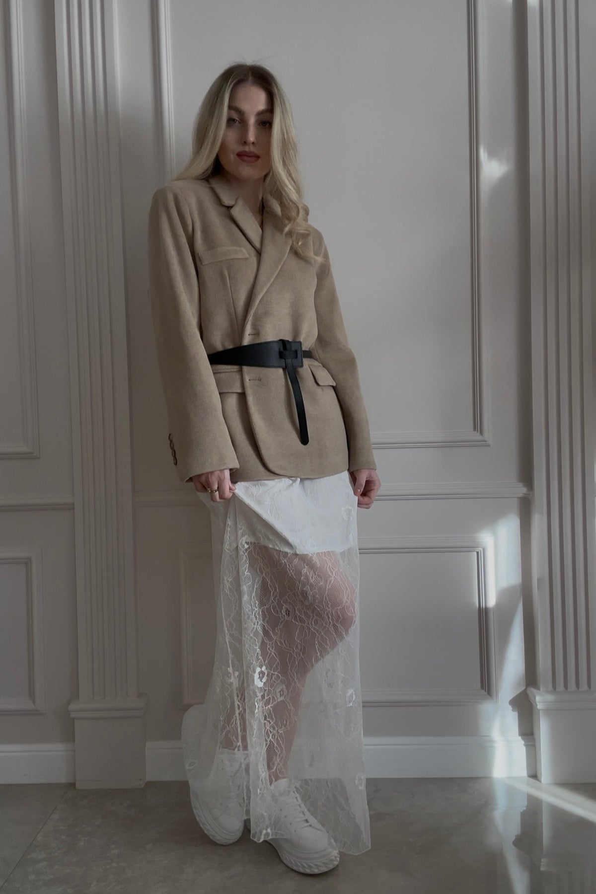 Spódnica damska koronkowa Lace biała