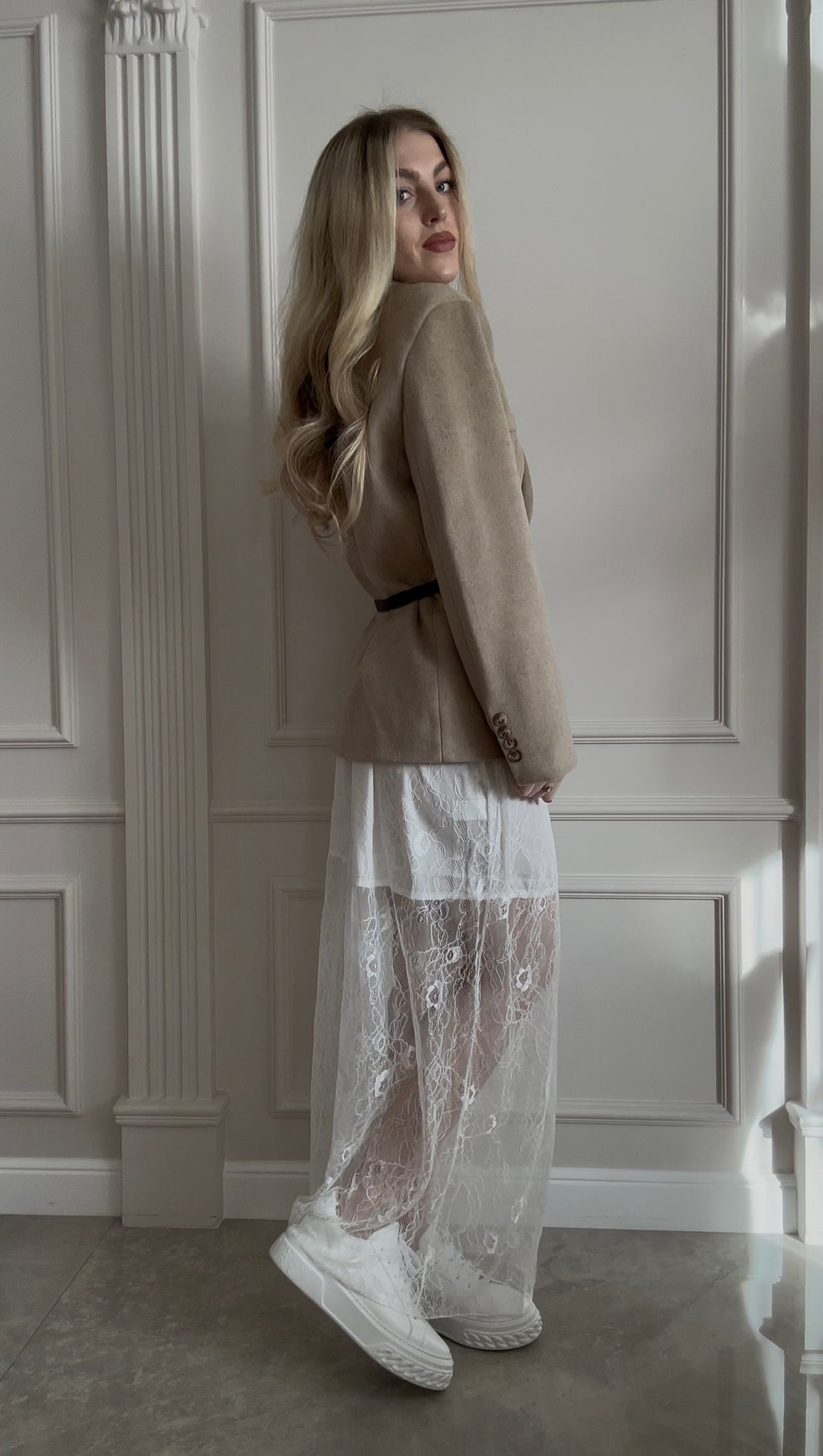 Spódnica damska koronkowa Lace biała