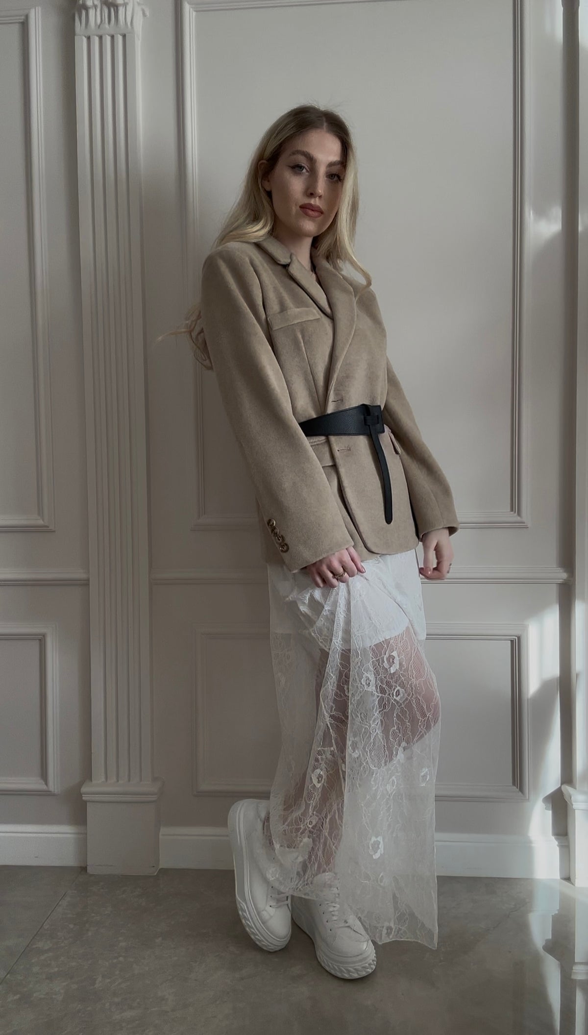 Spódnica damska koronkowa Lace biała