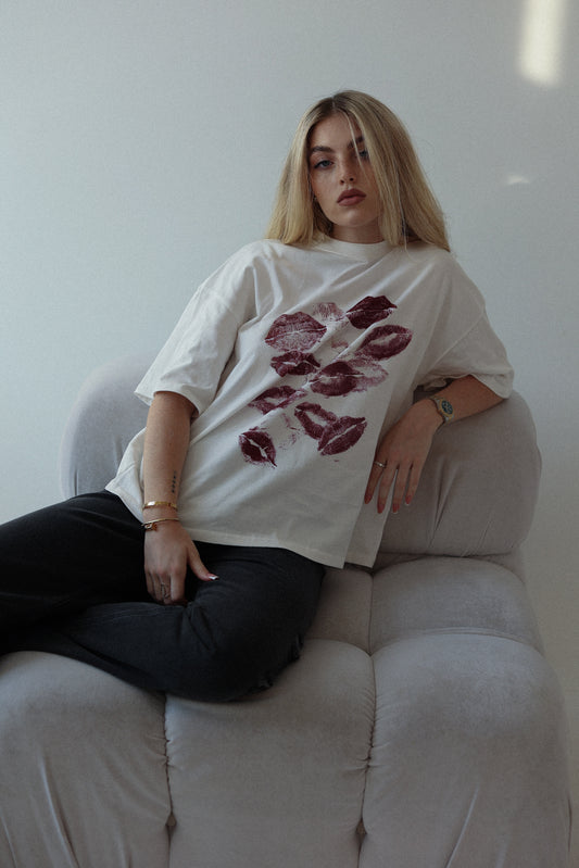 T-SHIRT LIPS WHITE