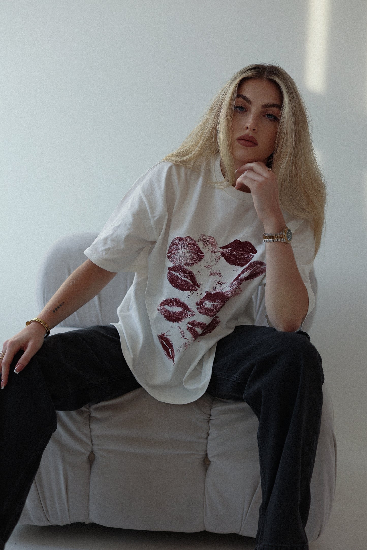 T-SHIRT LIPS WHITE