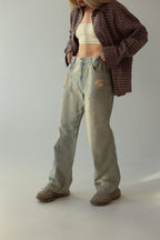 Jeansy damskie wide leg z plamkami Splash