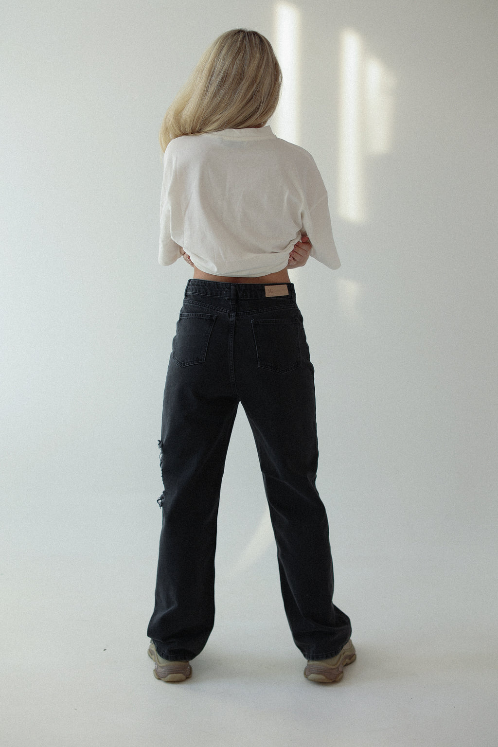 Jeansy damskie Asymmetric czarne