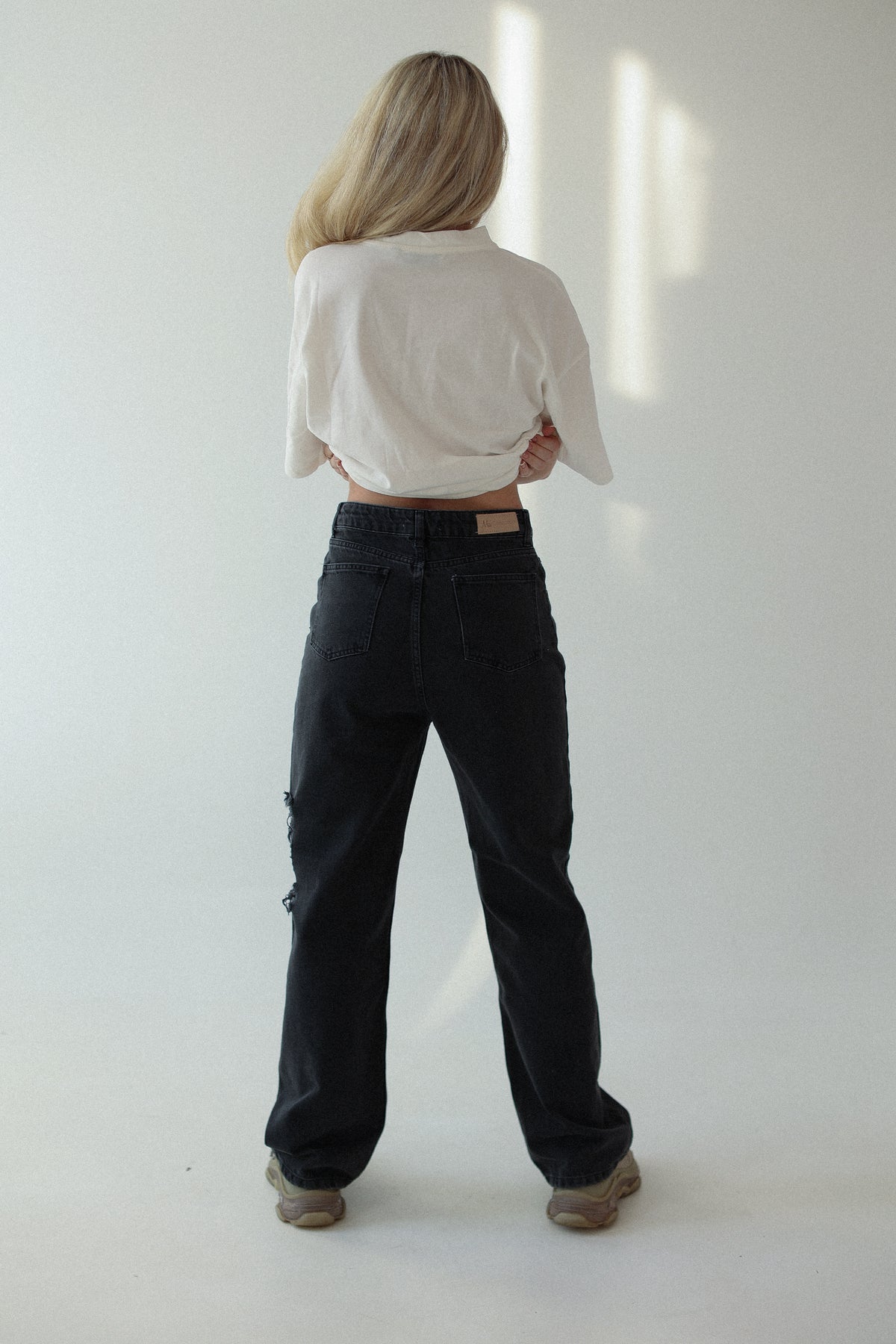 Jeansy damskie Asymmetric czarne